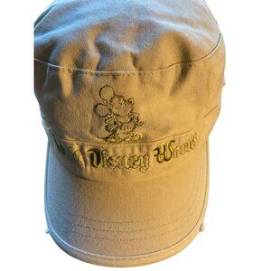 Vintage Walt Disney World Adult Hat Embroidered Logo Adjustable Strap Beige